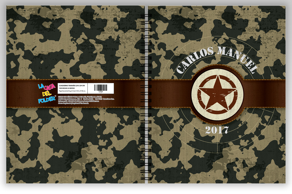 Cuaderno Personalizado estilo Camouflage